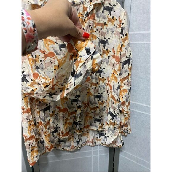 Multiples women’s dog printed blouse size L in petit - Picture 5 of 15